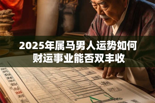 2025年属马男人运势如何 财运事业能否双丰收