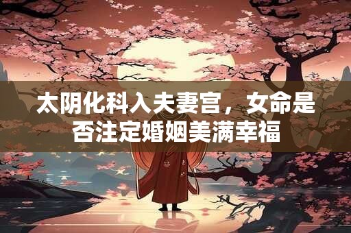 太阴化科入夫妻宫，女命是否注定婚姻美满幸福