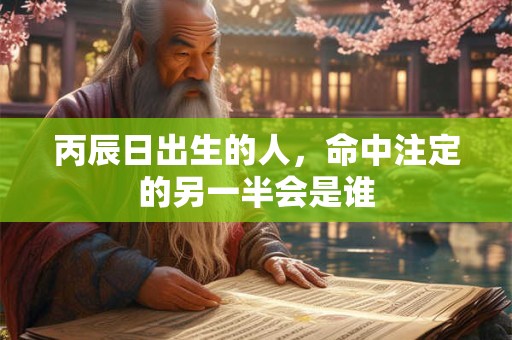 丙辰日出生的人，命中注定的另一半会是谁