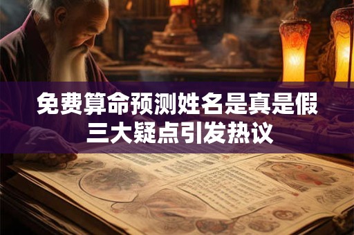 免费算命预测姓名是真是假 三大疑点引发热议