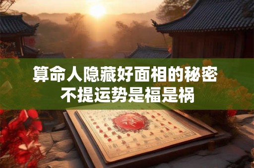 算命人隐藏好面相的秘密 不提运势是福是祸