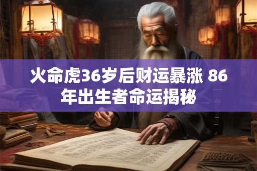 火命虎36岁后财运暴涨 86年出生者命运揭秘