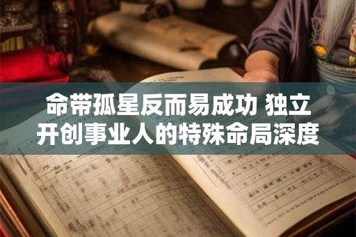命带孤星反而易成功 独立开创事业人的特殊命局深度剖析