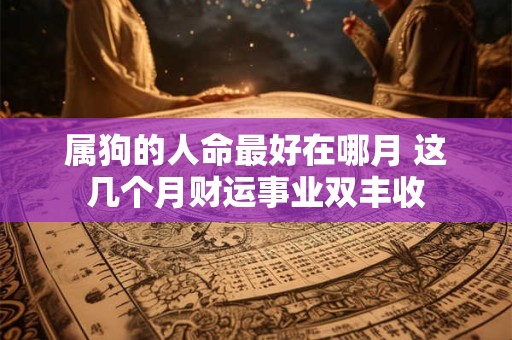 属狗的人命最好在哪月 这几个月财运事业双丰收
