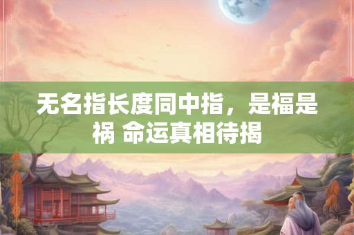 无名指长度同中指，是福是祸 命运真相待揭
