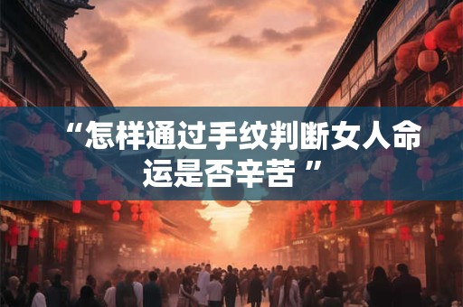 “怎样通过手纹判断女人命运是否辛苦 ”