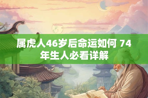 属虎人46岁后命运如何 74年生人必看详解 属虎人46岁后命运如何 74年生人必看详解