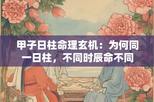 甲子日柱命理玄机：为何同一日柱，不同时辰命不同