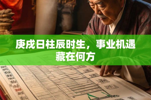 庚戌日柱辰时生，事业机遇藏在何方