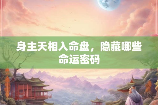 身主天相入命盘，隐藏哪些命运密码