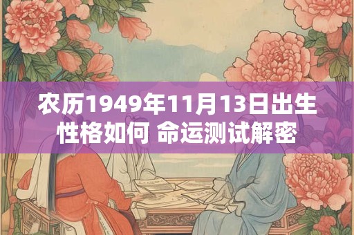 农历1949年11月13日出生性格如何 命运测试解密