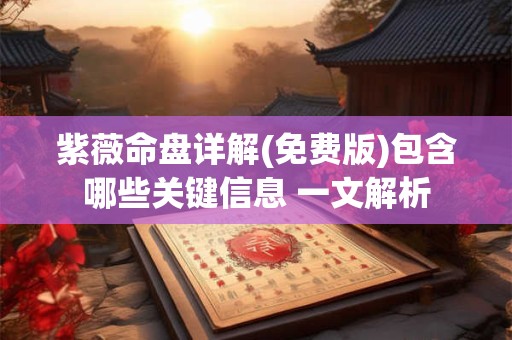 紫薇命盘详解(免费版)包含哪些关键信息 一文解析