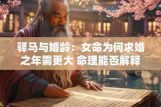驿马与婚龄：女命为何求婚之年需更大 命理能否解释