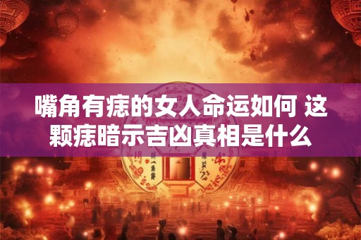 嘴角有痣的女人命运如何 这颗痣暗示吉凶真相是什么