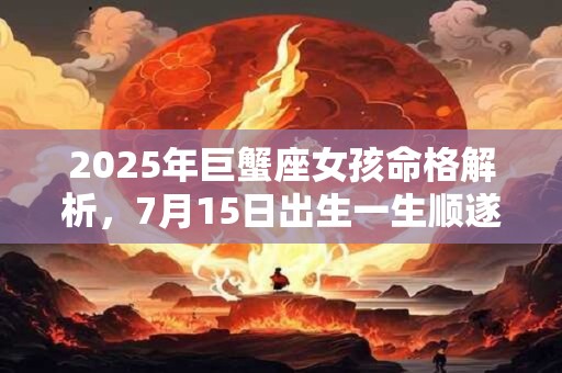 2025年巨蟹座女孩命格解析，7月15日出生一生顺遂吗