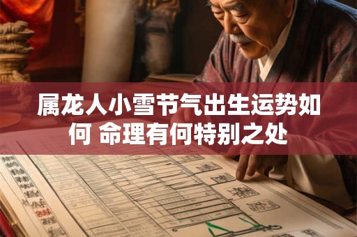 属龙人小雪节气出生运势如何 命理有何特别之处