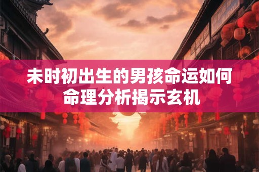 未时初出生的男孩命运如何 命理分析揭示玄机