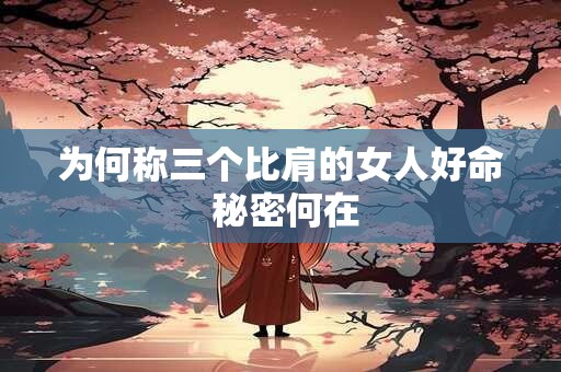 为何称三个比肩的女人好命 秘密何在