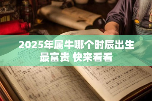 2025年属牛哪个时辰出生最富贵 快来看看