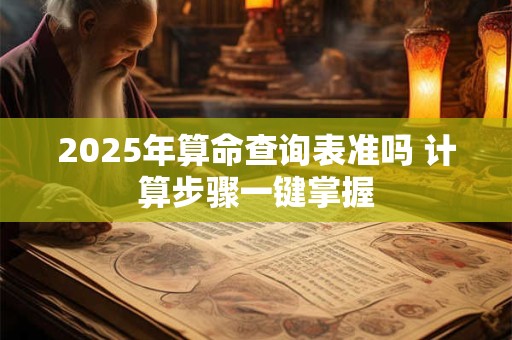 2025年算命查询表准吗 计算步骤一键掌握