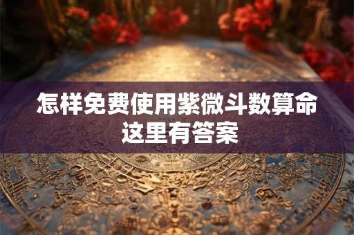 怎样免费使用紫微斗数算命 这里有答案