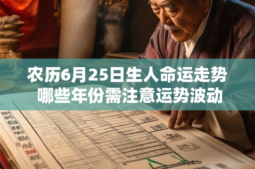 农历6月25日生人命运走势 哪些年份需注意运势波动