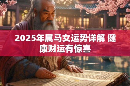 2025年属马女运势详解 健康财运有惊喜