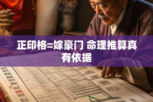 正印格=嫁豪门 命理推算真有依据