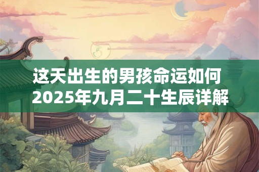 这天出生的男孩命运如何 2025年九月二十生辰详解
