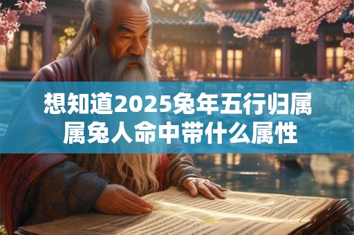 想知道2026兔年五行归属 属兔人命中带什么属性