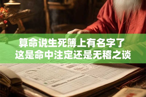 算命说生死簿上有名字了 这是命中注定还是无稽之谈