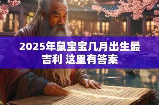 2025年鼠宝宝几月出生最吉利 这里有答案