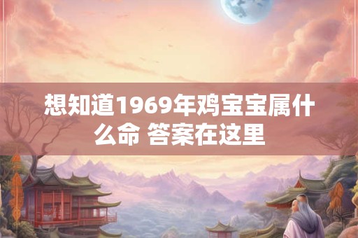 想知道1969年鸡宝宝属什么命 答案在这里