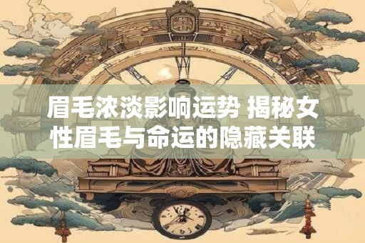 眉毛浓淡影响运势 揭秘女性眉毛与命运的隐藏关联