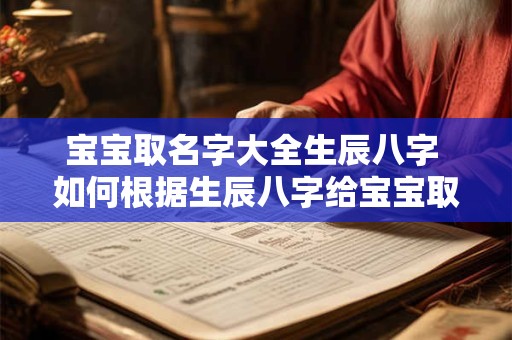 宝宝取名字大全生辰八字 如何根据生辰八字给宝宝取名