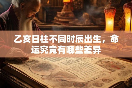 乙亥日柱不同时辰出生，命运究竟有哪些差异