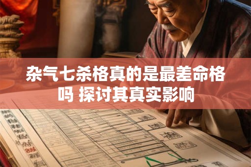 杂气七杀格真的是最差命格吗 探讨其真实影响