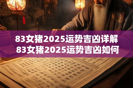 83女猪2025运势吉凶详解 83女猪2025运势吉凶如何 83女猪2025运势吉凶详解 83女猪2025运势吉凶如何