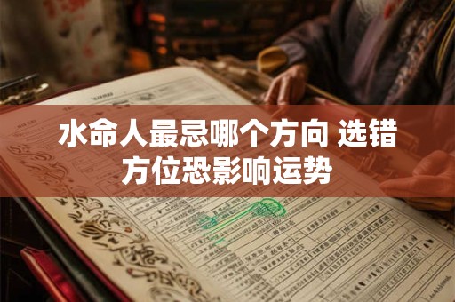 水命人最忌哪个方向 选错方位恐影响运势
