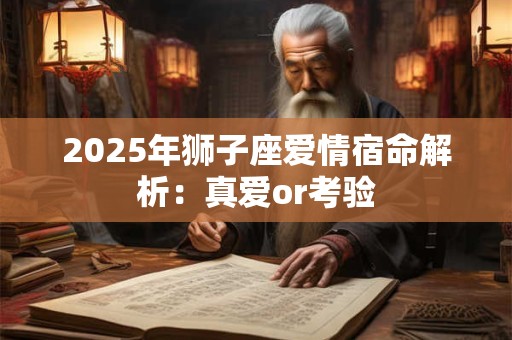 2025年狮子座爱情宿命解析：真爱or考验
