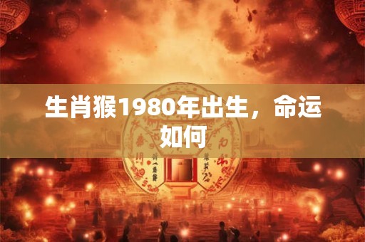 生肖猴1980年出生，命运如何