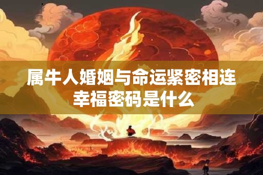 属牛人婚姻与命运紧密相连 幸福密码是什么