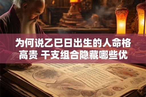 为何说乙巳日出生的人命格高贵 干支组合隐藏哪些优势