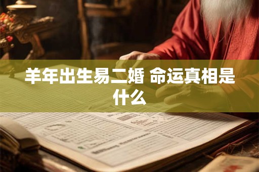 羊年出生易二婚 命运真相是什么