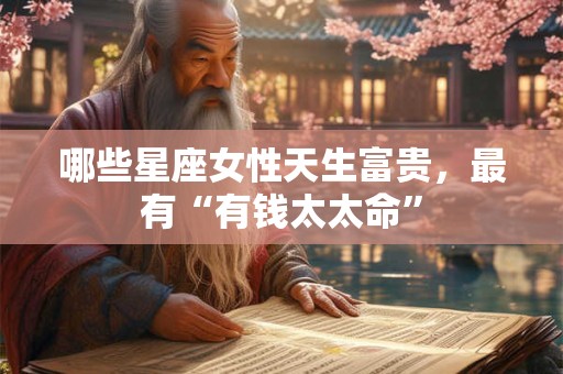 哪些星座女性天生富贵，最有“有钱太太命”