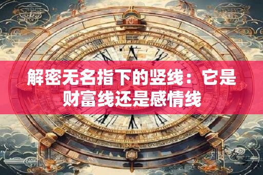 解密无名指下的竖线：它是财富线还是感情线