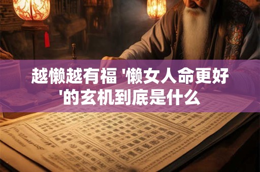 越懒越有福 '懒女人命更好'的玄机到底是什么