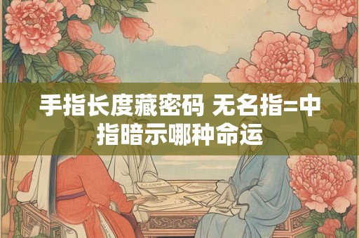 手指长度藏密码 无名指=中指暗示哪种命运 手指长度藏密码 无名指=中指暗示哪种命运