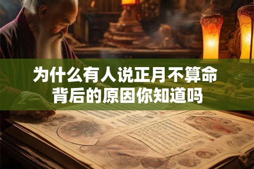 为什么有人说正月不算命 背后的原因你知道吗