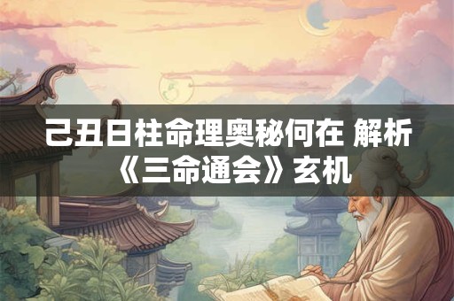 己丑日柱命理奥秘何在 解析《三命通会》玄机